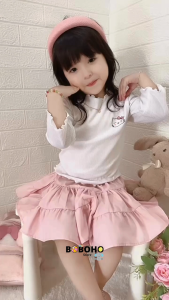 BOBOHO - ATASAN KAOS LENGAN PANJANG ANAK PEREMPUAN LOKAL / T-SHIRT GAYA CASUAL LENGAN PANJANG / KAOS ANAK PEREMPUAN