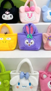 Gratis Semua - Cute Fluffy Mini Tote Bag / Shoulder Tote Bag Fluffy / Tas Bulu Lucu Motif Karakter