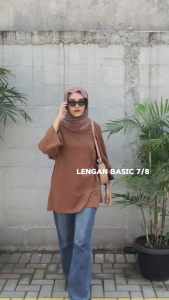 Kaos Oversized Lengan 7/8 Hijab Friendly Ter Best Seller Tshirt Cotton Combad Premium