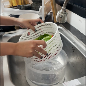 ที่สลัดน้ำออกจากผัก เครื่องคลุกสลัด ตะกร้าล้างผัก Salad Mixer ชามสลัดปั่นผัก ชามล้างผักผลไม้ มีช่องใส่น้ำ สะเด็ดน้ำได้ดี aliz selection