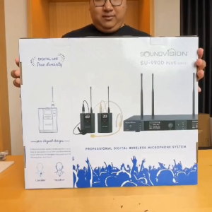 Soundvision SU-990D/BTP ชุดไมโครโฟนไร้สาย ไมค์เฮดเซ็ต ไมค์หนีบปกเสื้อ UHF 2 ช่วงคลื่น AT prosound