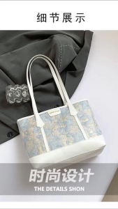 ใหม่สไตล์จีนปักกระเป๋าหญิงยอดนิยมขนาดใหญ่-ความจุไหล่ข้างเดียวใต้วงแขนนักศึกษาวิทยาลัย