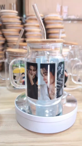 Byeon Woo-seok Ji Chang-wook Jang ki-yong Lovely Runner  Glass Mug w/ Airtight lid & Straw 500ml (free sticker)