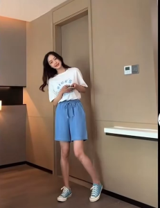 Denim Shorts for Women Summer New Casual 5/4 Loose Shorts Oversized Outerwear Wide Leg Middle School Sports Shorts