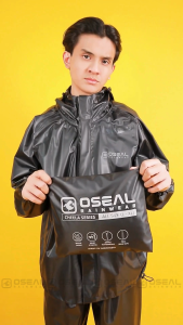 OSEAL Jas Hujan Ransel Backpack Pria Wanita Dewasa Full Seal Cheela Series Hitam