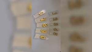 LD-C1139 Lilin Angka Gold 0-9 Hiasan Kue Ultah / Lilin Ulang Tahun Emas Lilin Angka Metalik Candle