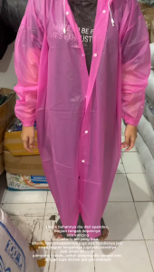 Jas Hujan Poncho EVA Model Winpu Portabel Dewasa Semi Transparan