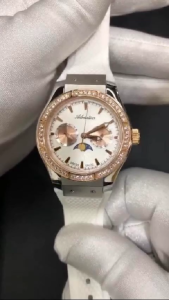 Adriatica A3209.R213QFZ Women Moonphase Silicone Band Watch (Rose Gold)