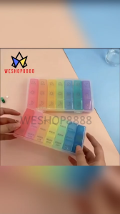 WESHOP8888 1pcs Medication Storage Box Weekly Mini Medication Organizer 7 Day 21 Slots Pill Medicine Box Marked Week