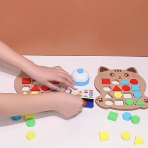 Bộ Đồ Chơi Nhận Biết Hình Dạng Xếp Hình Khối Gỗ Tự Nhiên - Giáo Dục Sớm Kỹ Năng Hình Học Cho Bé