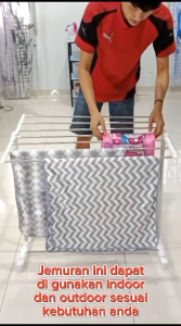 COD B01B Jemuran Handuk Portable Minimalis Bahan Plastik Stainless Steel Hemat Tempat & Praktis