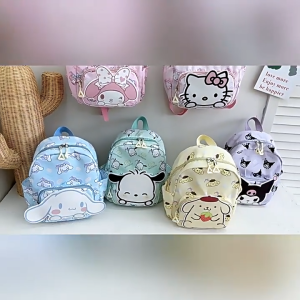 Uniqkids Kuromi and Hello Kitty Fashion Kids Waterproof Backpacks School Bag Light Color Design for Kids