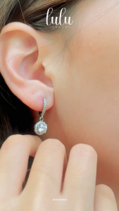 Lulu Moissanite Jewelry - Perhiasan Wanita Anting Tusuk Permata Moissanite 2 Carat Lapis Emas 18K - Bella Round Cut Moissanite Clip Earrings 1 Pair 2 CT Sertifikat GRA