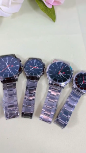 Jam Tangan Rantai Couple Mewah Pria Wanita Kasual Stainless Steel Terbaru Display Quartz