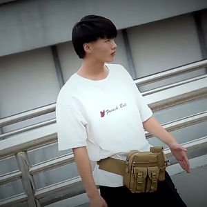 กระเป๋าคาดเอว วัสดุที่ทนต่อการสึกหรอ กระเป๋าคาดเอวแนวยุทธวิธีสะดวกสะบายต่อการใช้งานใส่ขวดน้ำได้ ผ้า 900D กันน้ำ