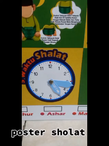 Poster Premium Edukasi Sholat beserta Jam Belajar Anak Anak Mainan Edukasi Anak Anak Mengenal Rukun Tata Cara Sholat Doaa Beserta Artinya