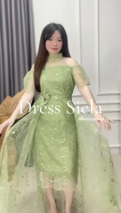 Dress Siella Brukat Tile Dress Brukat Kondangan Dress Natal Brukat murah Dress Wanita murah Bisa cod