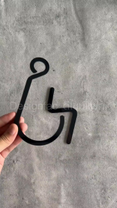 ป้ายห้องนำ้คนพิการ สัญลักษณ์คนพิการสวยๆ ป้ายอะคริลิคหน้าห้องน้ำ สไตล์โมเดิร์น มินิมอล ลอฟท์Designfac