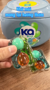 Viên Giặt Quần Áo loại bỏ mạt bụi KA pod Anti-dustmite 4trong1 diệt mạt bụi làm sạch sâu kháng khuẩn giữ màu vải (38 viên/ Túi)