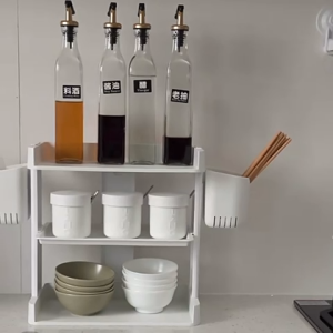 Ⓜ️ZEROIDEASⓂ️ ABS Desktop Organizer Shelf Desktop Bookshelf Desktop Rack Desk Storage Rack Book Stands Book Holder Book Rack Cosmetics Shelf Perfumes Shelf Displays Rack Countertop Shelf Countertop Rack Spices and Seasoning Rack Plants Rack