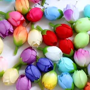 1pcs DIy Mini Small Simulation Rose Head Bud Flower Wedding Bouquet Artificial Home Decor Bunga Kecil Kahwin Hiasan 仿真玫瑰