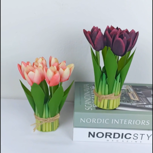 Tanaman Hias Artificial Bunga Tulip Mini Plastik Dekorasi Meja Ornamen Ruangan Rumah COD PBP189