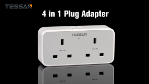 TESSAN 3-PIn Extension Plug With USB-C Wall Socket Multi Plug Adapter 13A 3250W Max. Power