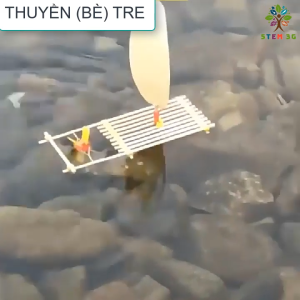 Mô hình thuyền tre bè tre tự làm thuyền buồm thủ công STEM. Đồ chơi khoa học sáng tạo cho trẻ mầm non tiểu học stem3g