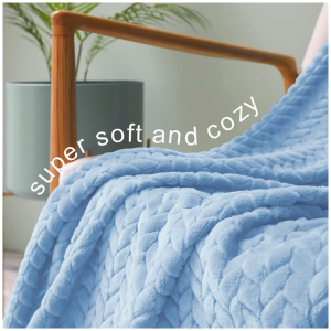 King Size Herringbone Design Cozy Flannel Fleece Blanket 280gsm | Dorothys Home