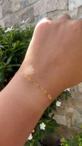 18K Saudi gold Original pawn Paper clip Bracelet ️ Pawnable and Cod