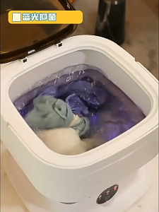 Washing machine with dryer Mini Foldable 8L/15L Automatic Washing Machine Portable Elution in one Blue light antibacterial