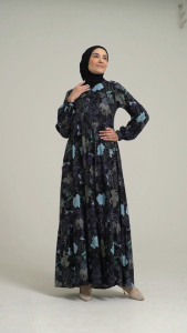 RGD 103 Gamis Wanita Dewasa Rayon Motif Bunga Terbaru by Raunapride