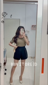 Kaos Knit Top - Stripes Colour Knit Import Sweater Korean Style Atasan rajut koren style