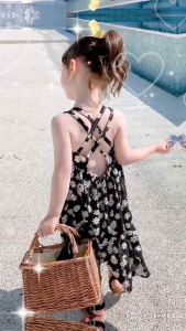 Hania Kids💕พร้อมส่ง💕ชุดเดรสเจ้าหญิง ลายดอกไม้ สไตล์ตะวันตก สําหรับเด็กผู้หญิง-K3124476