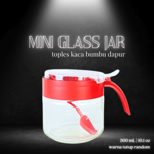 Mini Jar Tempat Garam Merica - Salt & Pepper Shaker - Tempat Bumbu Kaca 145ml/4.9oz - Bahan Kaca Bening (BUKAN UKURAN GELAS MINUM) - Made in Indonesia