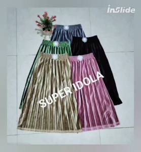 ROK PLISKET BLUDRU VELVET IMPORT ANAK PEREMPUAN 4-12 THN / ROK ANAK / PAKAIAN BAWAHAN ANAK CEWEK