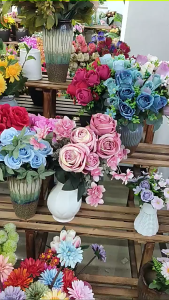 Bunga carnation Artificial Buket Bouquet Bunga Palsu Plastik Buatan Imitasi Hias Dekor BG184