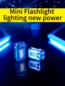 Mini LED light Portable keychain edc flashlight torch keychain Super bright emergency light flashlight Type-C rechargeable Multifunctional work light Strong magnet Outdoor camping lights led flash light with magnet  keychain night emergency light