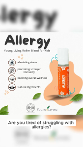 Young Living Kids Allergy Relief Roller Blend Essential Oil – Natural Organic Gentle and Kids Safe