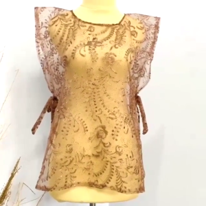 Rompi Brukat Motif Random Tulle Mutiara untuk Kondangan dan Pesta - Outer Vest Atasan Wanita brukat