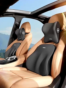 【COD】Car Headrest Pillow Set Car Neck Pillow Set Universal Memory Cotton Auto Car Seat Headrest Waist Pillow Lumbar Support