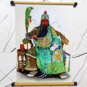 Tranh Quan Công treo tường in trên vải - Nẹp Nhựa kích thước 20x30 cm - 30x40 cm