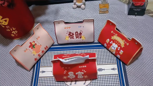 [SG] 🧧🎉New Year Tissue Holder w/ Blessing Words Tissue Box for Office Laptop Home Decor Study Room Work ins Style㊗️🥂