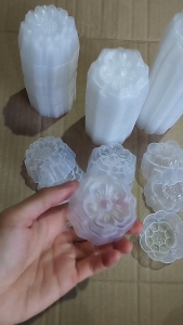 Set Cetakan Puding Bunga Floral 36pcs Warna Transparan Transparan - Dapur Kreatif