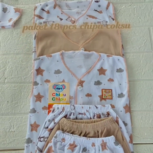 Chipu Coksu - Set Baju Bayi Baru Lahir Pakaian Newborn 18 Pcs Bahan Lembut Motif Lucu