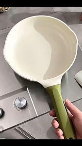 ready stock 24cm high-value avocado green ceramic non-stick frying pan household flat non-stick pan