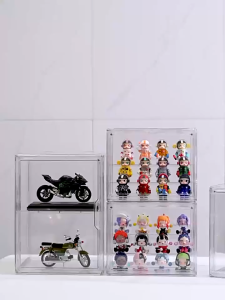 Acrylic Display Case Storage Organizer Transparent Boxes Stackable Magnetic Dustproof Box