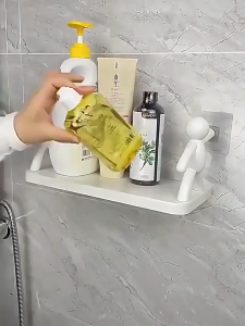 ins Style Bathroom Corner Shelf Storage Rack Wall Hanging Kitchen Rack Adhesive Wall Plastic Organizer Toilet