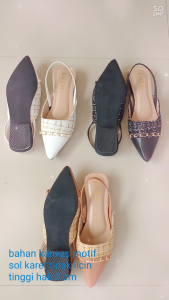 SANDAL WANITA SLOP TERBARU TALI TINGGI HAK RENDAH 3CM