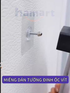 BẢN LỚN 7x7 Móc Dán Tường Có Đinh Ốc Vít Hamart Miếng Dán Tường Đóng Đinh Tiện Lợi Ko Khoan Đục Tường